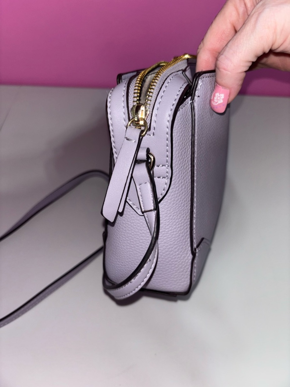 Nine West Soft Lavender Pebbled Crossbody - Picture 7 of 11